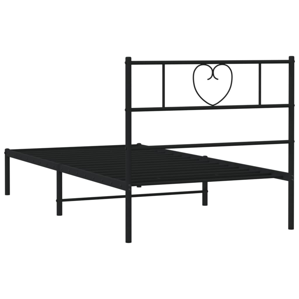Giroletto con Testiera in Metallo Nero 107x203 cm - homemem39