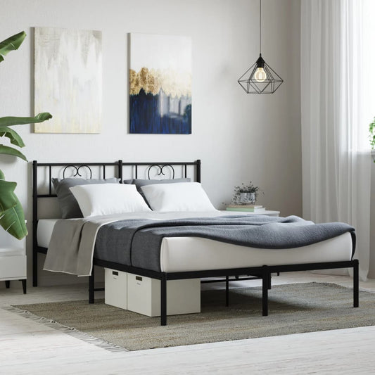 Giroletto con Testiera in Metallo Nero 120x200 cm | homemem39
