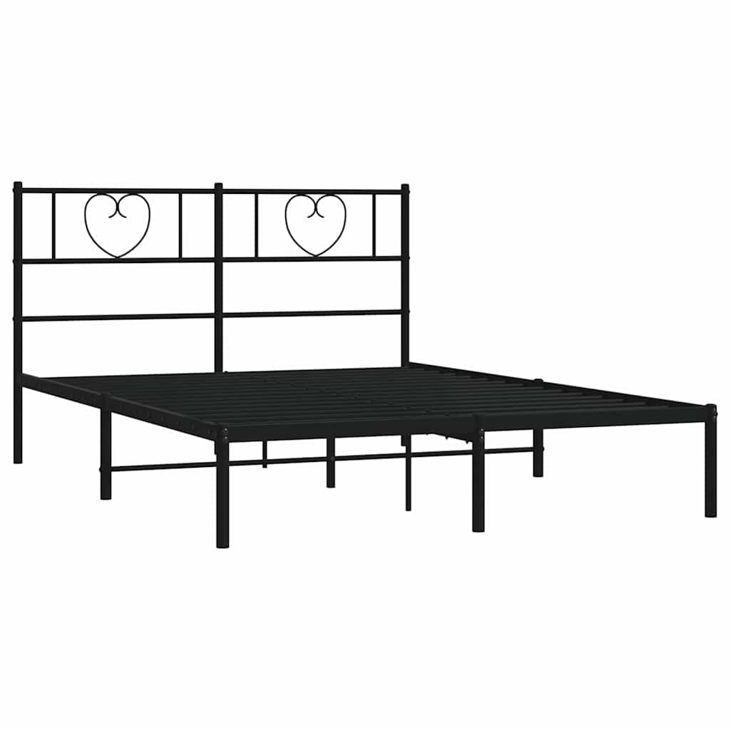 Giroletto con Testiera in Metallo Nero 150x200 cm | homemem39