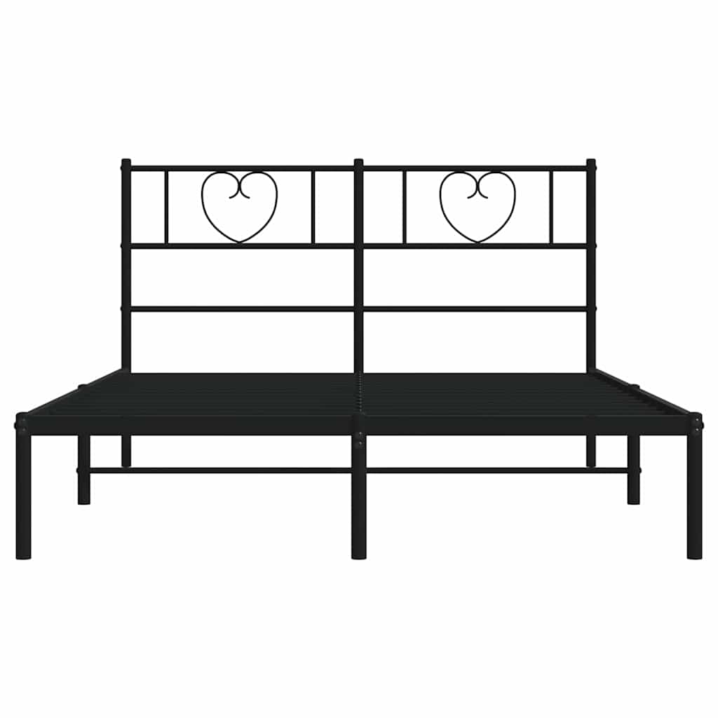 Giroletto con Testiera in Metallo Nero 150x200 cm