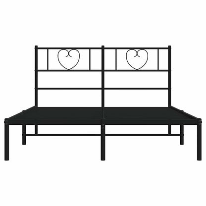 Giroletto con Testiera in Metallo Nero 150x200 cm