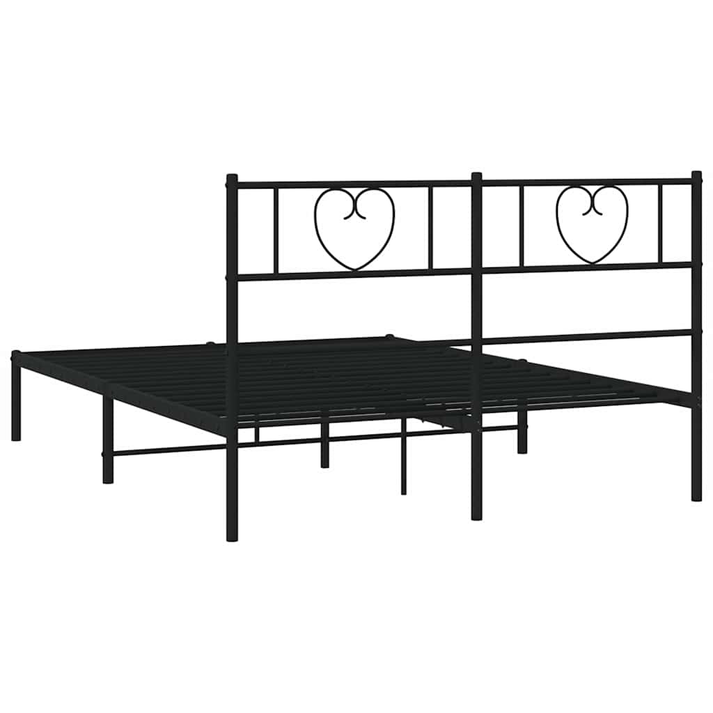 Giroletto con Testiera in Metallo Nero 150x200 cm | homemem39