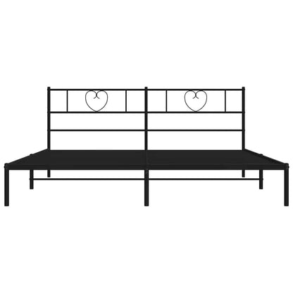 Giroletto con Testiera in Metallo Nero 193x203 cm - homemem39