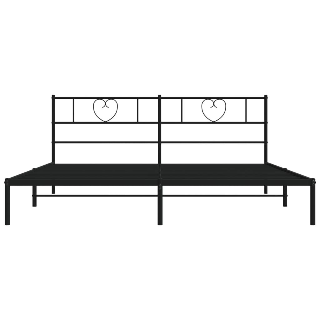 Giroletto con Testiera in Metallo Nero 200x200 cm | homemem39