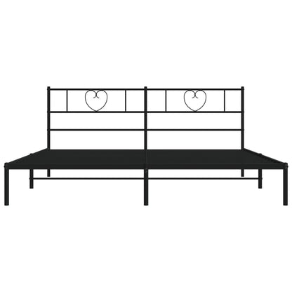 Giroletto con Testiera in Metallo Nero 200x200 cm | homemem39