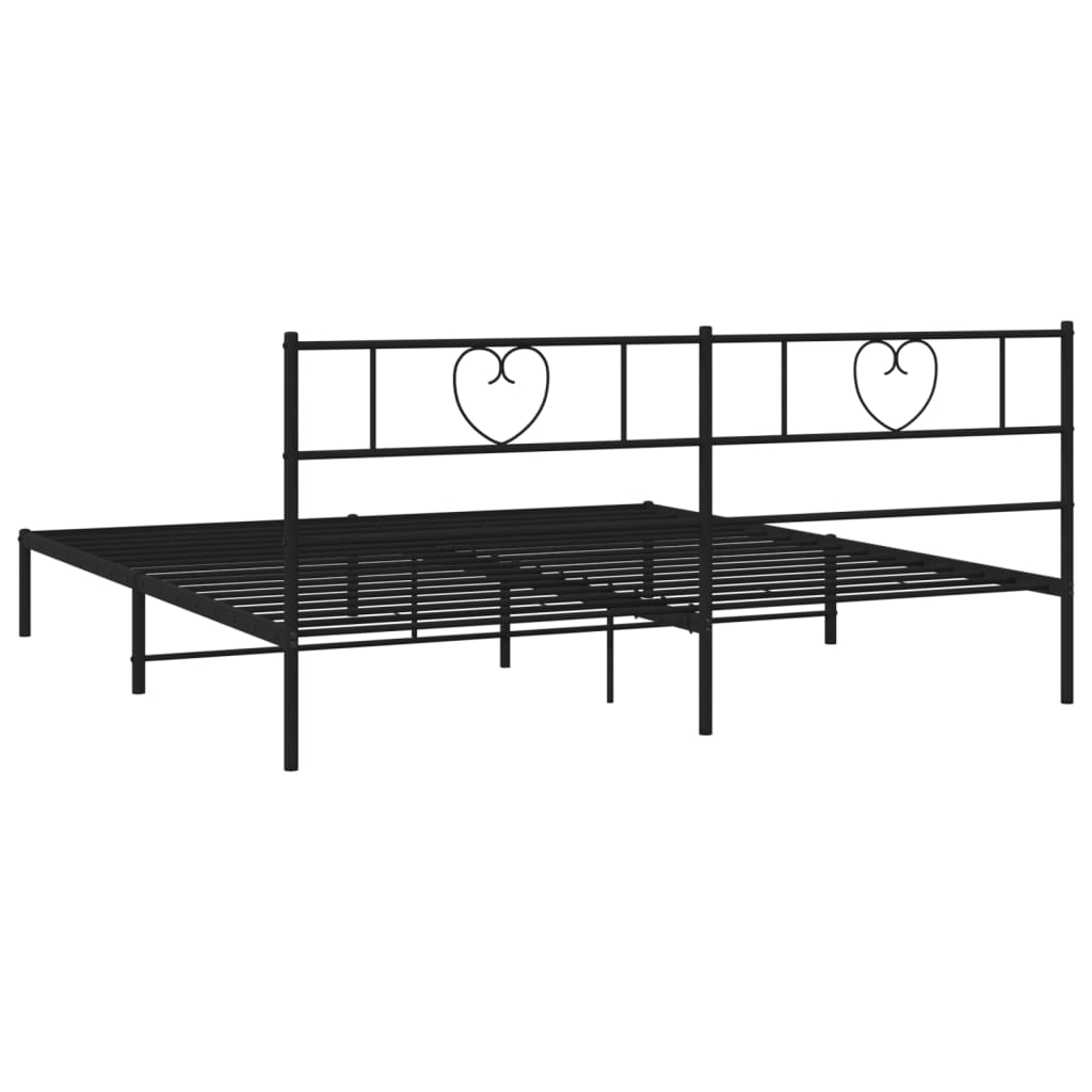 Giroletto con Testiera in Metallo Nero 200x200 cm | homemem39