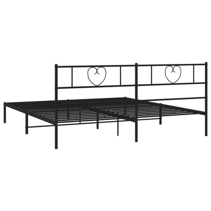 Giroletto con Testiera in Metallo Nero 200x200 cm | homemem39