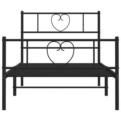 Giroletto con Testiera e Pediera Metallo Nero 107x203 cm | homemem39