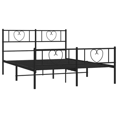 Giroletto con Testiera e Pediera Metallo Nero 135x190 cm | homemem39