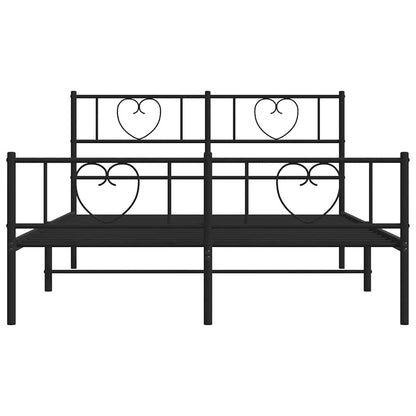 Giroletto con Testiera e Pediera Metallo Nero 135x190 cm | homemem39