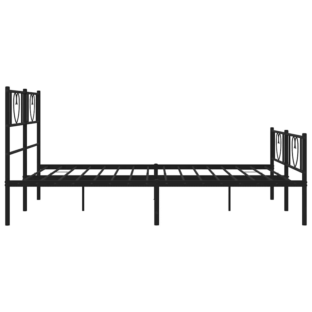 Giroletto con Testiera e Pediera Metallo Nero 135x190 cm | homemem39