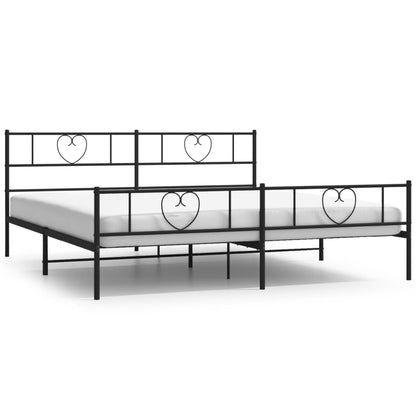 Giroletto senza Materaso con Pediera in Metallo Nero 180x200 cm | homemem39