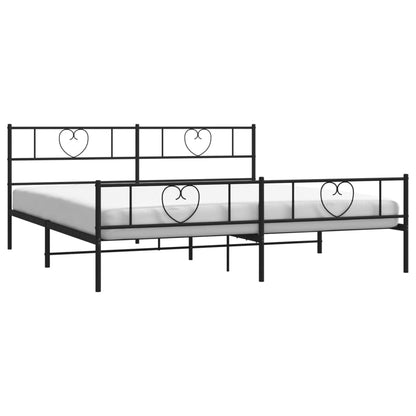 Giroletto senza Materaso con Pediera in Metallo Nero 180x200 cm | homemem39