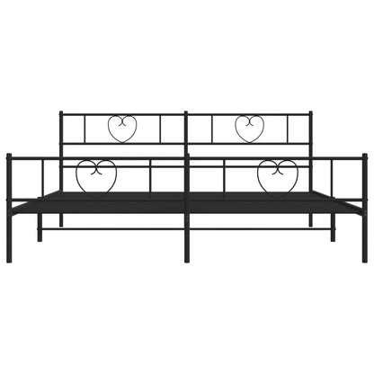 Giroletto senza Materaso con Pediera in Metallo Nero 180x200 cm | homemem39