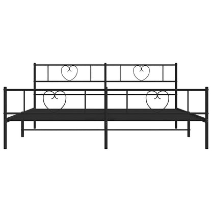 Giroletto con Testiera e Pediera Metallo Nero 183x213 cm - homemem39