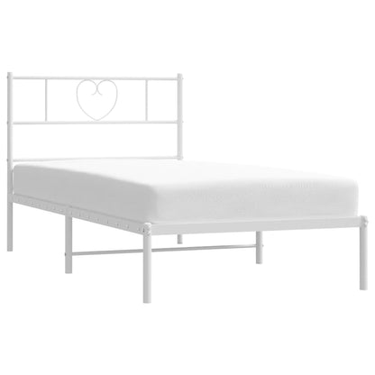 Giroletto senza Materaso con Testiera Metallo Bianco 75x190 cm | homemem39