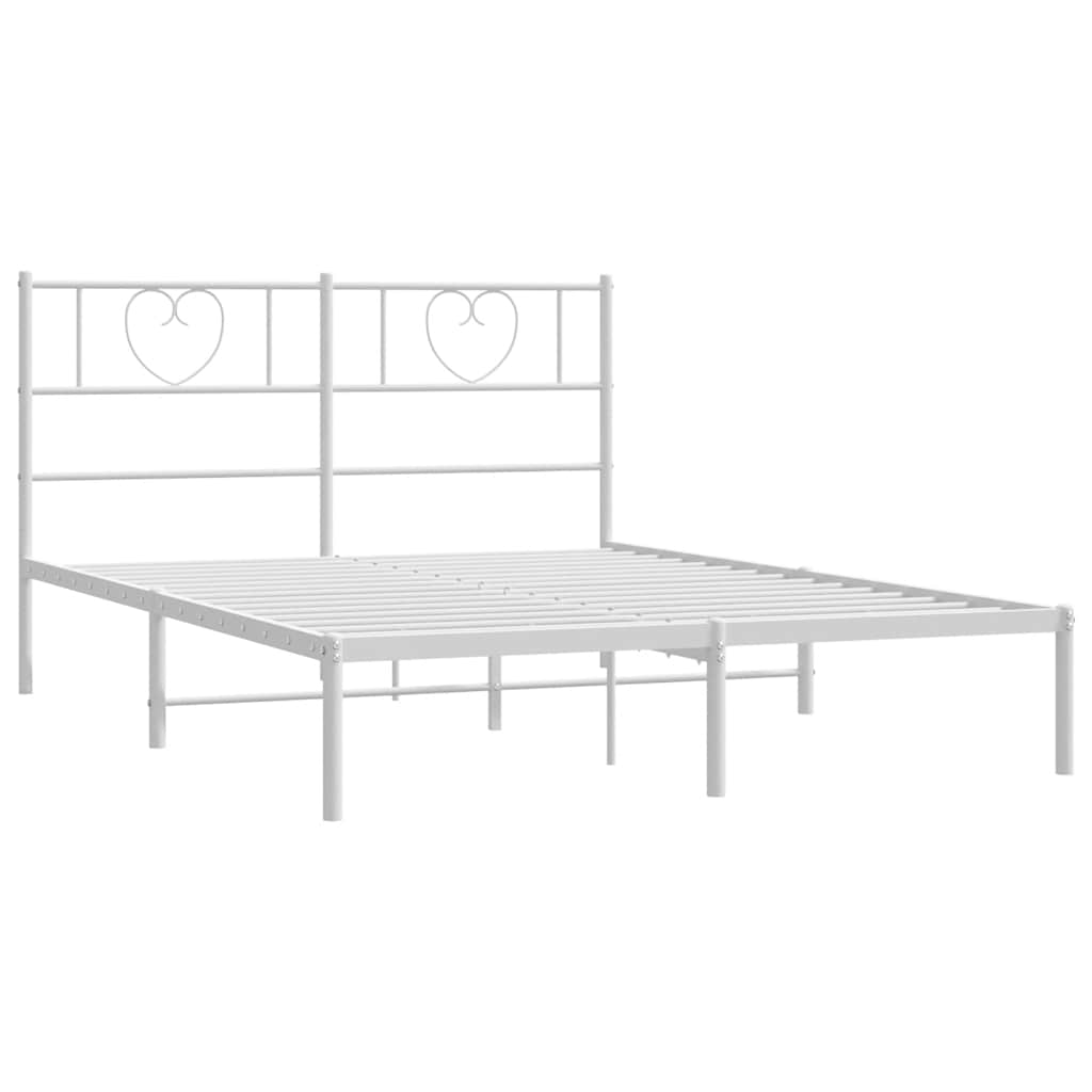 Giroletto con Testiera Metallo Bianco 135x190 cm | homemem39