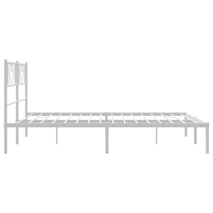 Giroletto con Testiera Metallo Bianco 135x190 cm | homemem39