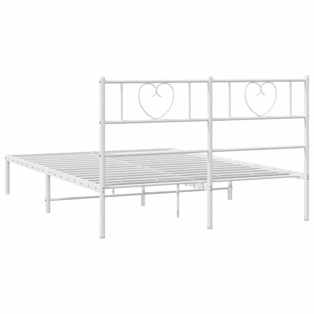 Giroletto con Testiera Metallo Bianco 135x190 cm | homemem39
