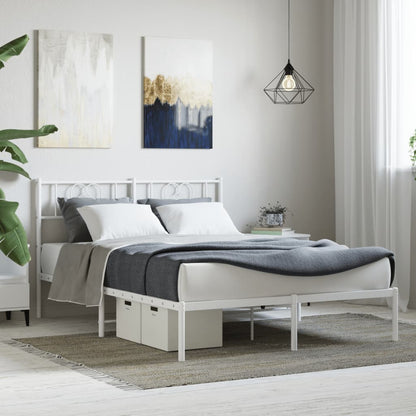 Giroletto con Testiera Metallo Bianco 140x200 cm | homemem39