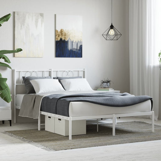 Giroletto con Testiera Metallo Bianco 140x200 cm | homemem39