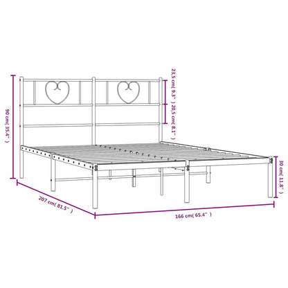 Giroletto con Testiera Metallo Bianco 160x200 cm | homemem39