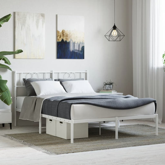 Giroletto con Testiera Metallo Bianco 160x200 cm | homemem39