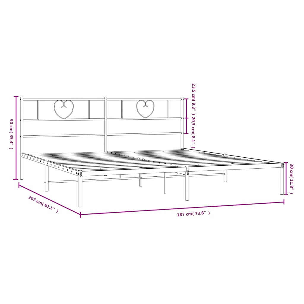 Giroletto con Testiera Metallo Bianco 180x200 cm | homemem39
