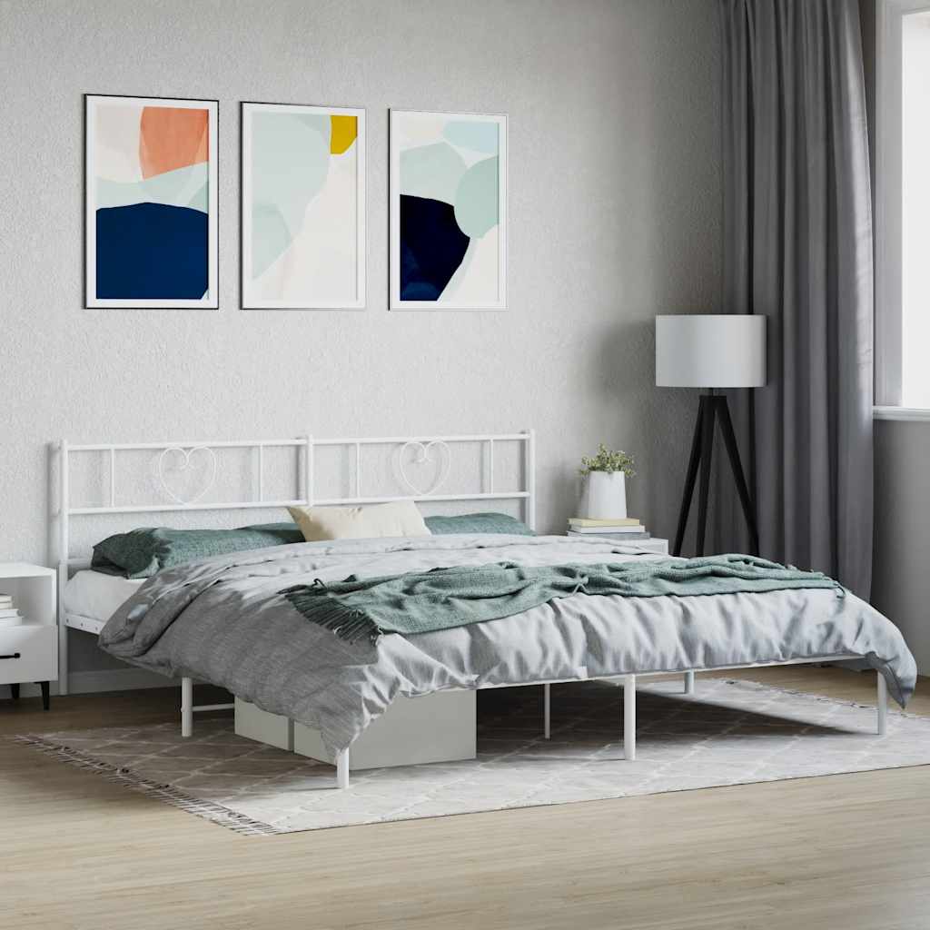 Giroletto con Testiera Metallo Bianco 180x200 cm | homemem39