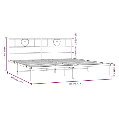 Giroletto con Testiera Metallo Bianco 193x203 cm - homemem39