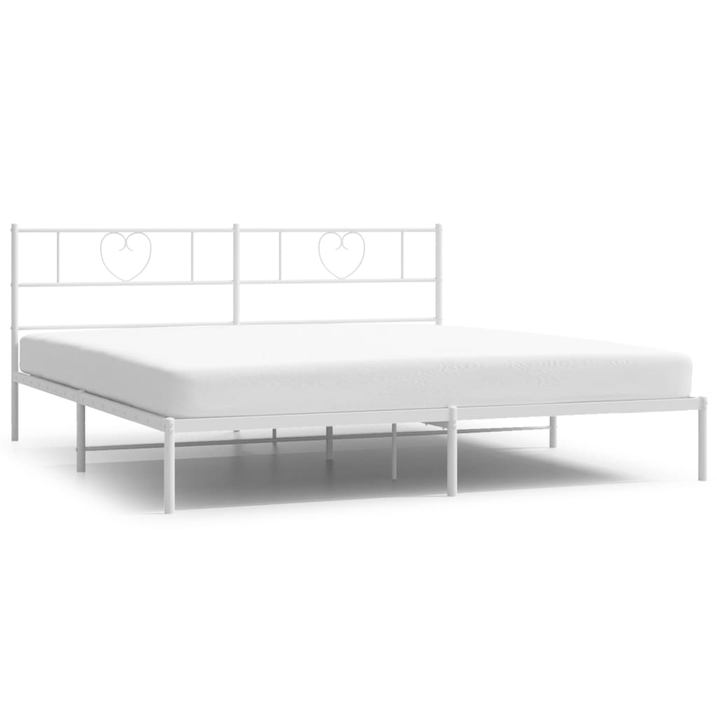Giroletto con Testiera Metallo Bianco 200x200 cm | homemem39