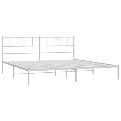 Giroletto con Testiera Metallo Bianco 200x200 cm | homemem39