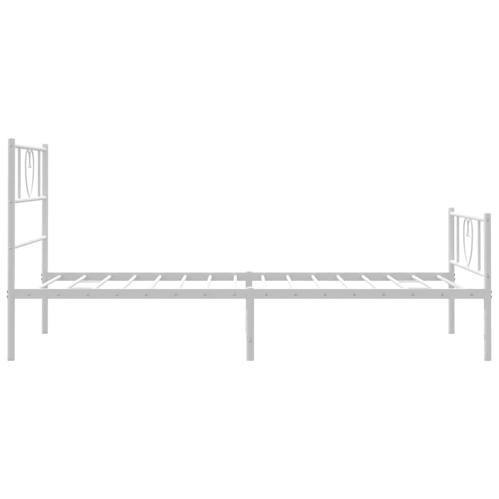 Giroletto con Testiera e Pediera Metallo Bianco 100x200 cm | homemem39
