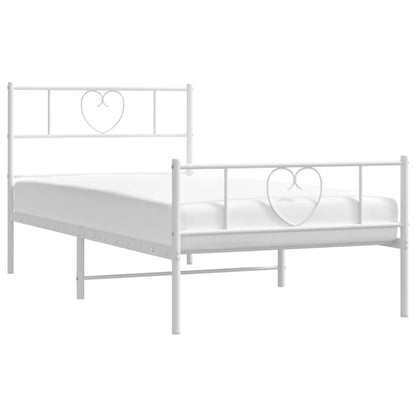 Giroletto con Testiera e Pediera Metallo Bianco 107x203 cm | homemem39