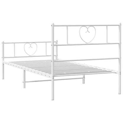 Giroletto con Testiera e Pediera Metallo Bianco 107x203 cm | homemem39