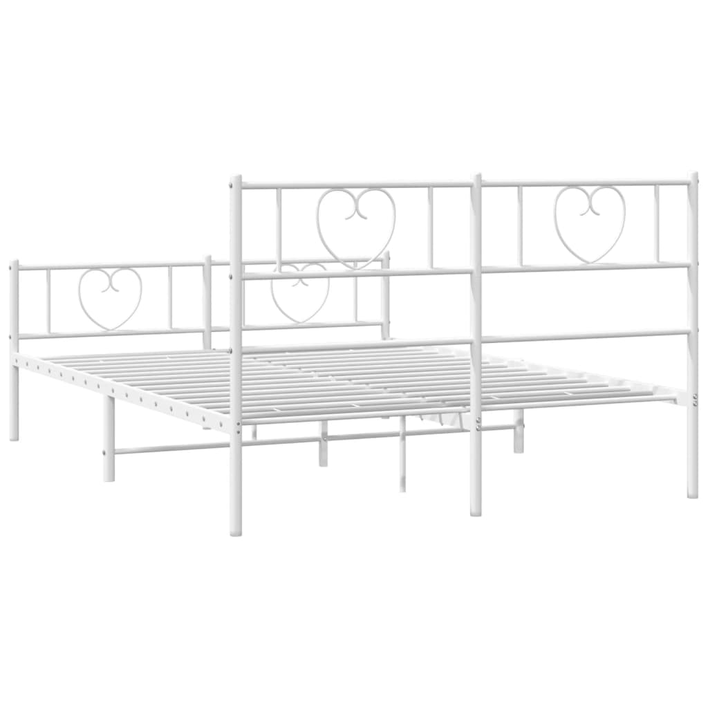 Giroletto con Testiera e Pediera Metallo Bianco 120x200 cm | homemem39