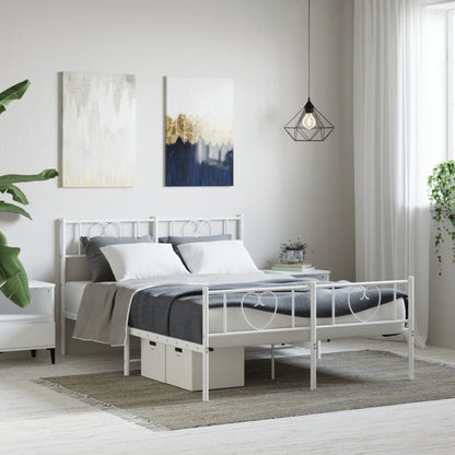 Giroletto con Testiera e Pediera Metallo Bianco 120x200 cm | homemem39