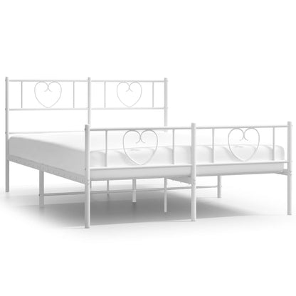 Giroletto con Testiera e Pediera Metallo Bianco 140x200 cm | homemem39