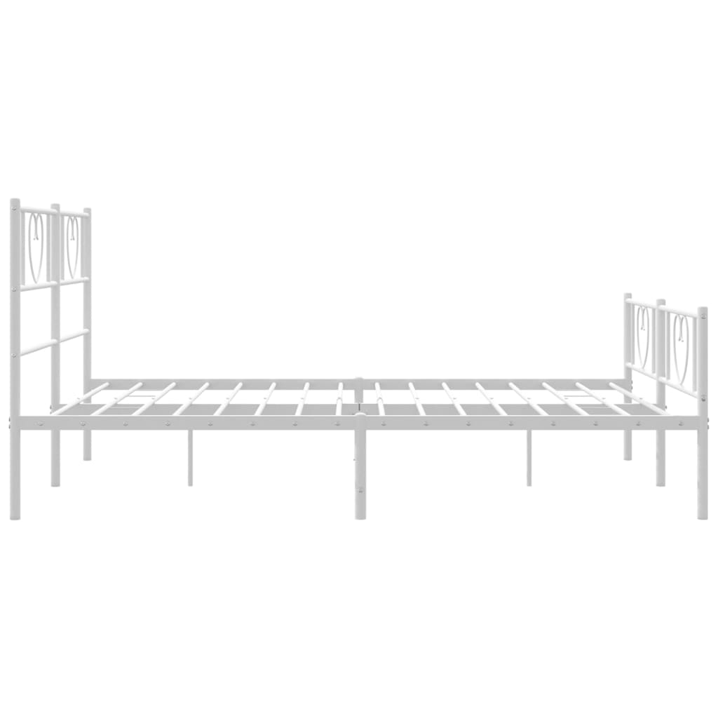 Giroletto con Testiera e Pediera Metallo Bianco 140x200 cm | homemem39