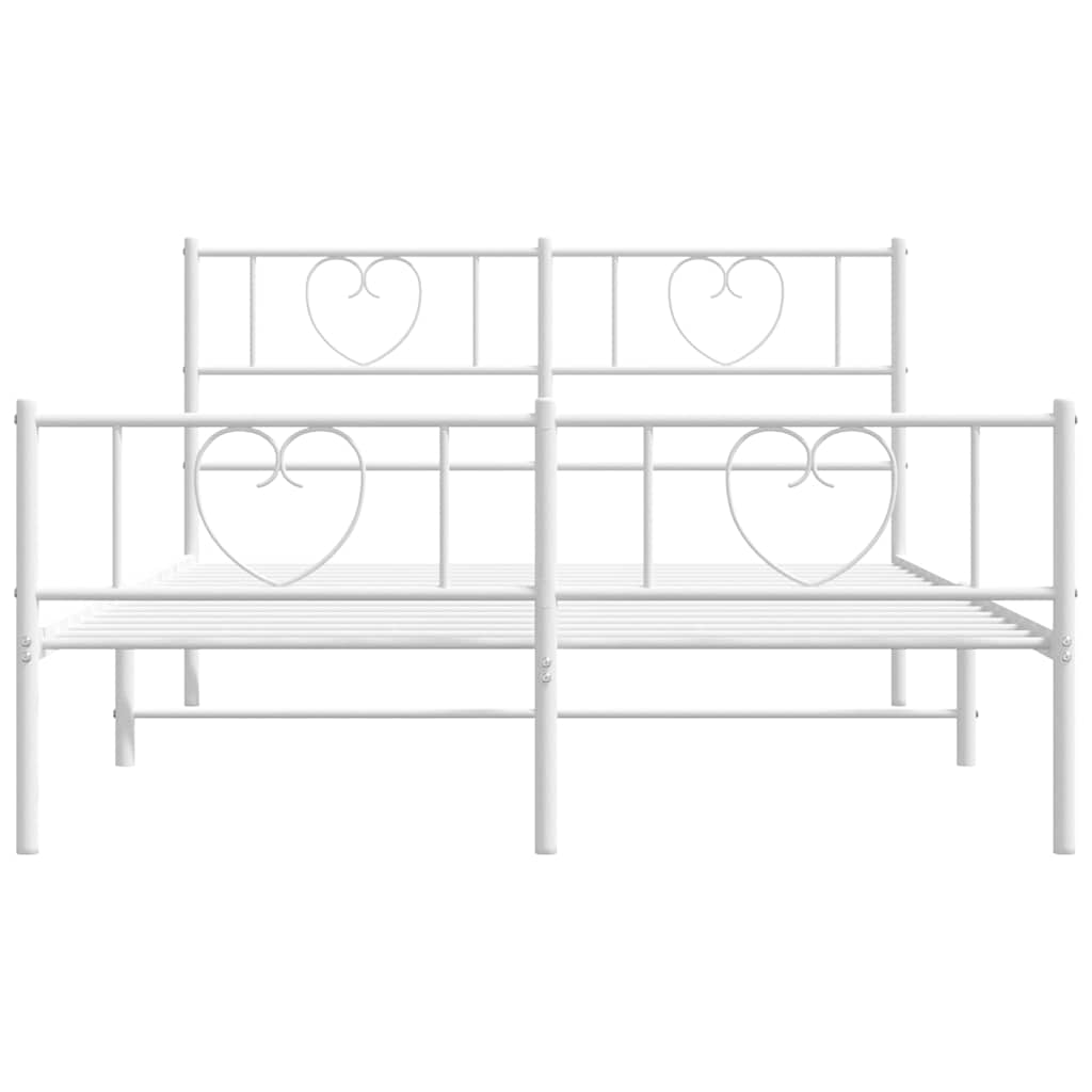 Giroletto con Testiera e Pediera Metallo Bianco 150x200 cm