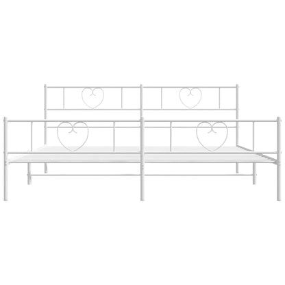 Giroletto con Testiera e Pediera Metallo Bianco 193x203 cm