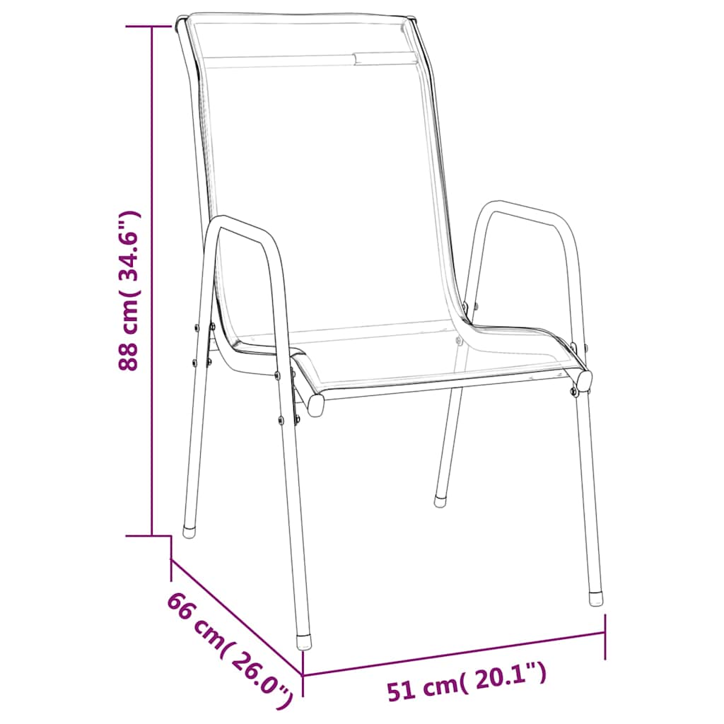 Set da Pranzo da Giardino 7 pz Nero in Acciaio e Textilene | homemem39