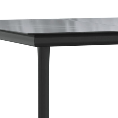 Set da Pranzo da Giardino 7 pz Nero in Acciaio e Textilene | homemem39
