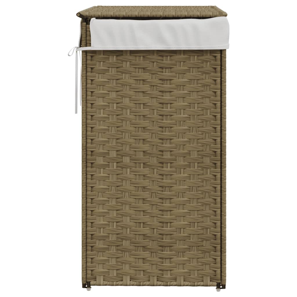 Cesto Portabiancheria con Coperchio 46x33x60 cm Polyrattan | homemem39