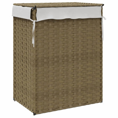 Cesto Portabiancheria con Coperchio 46x33x60 cm Polyrattan | homemem39