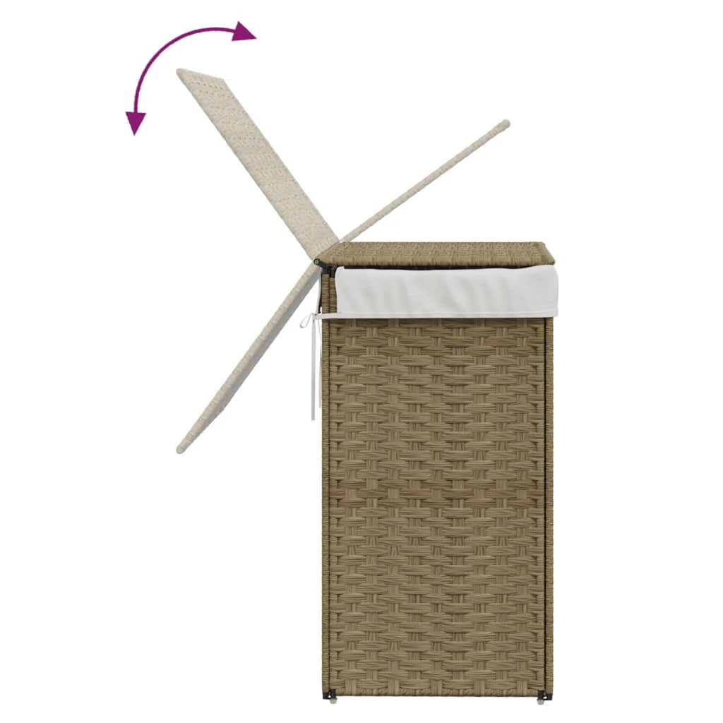 Cesto Portabiancheria con Coperchio 46x33x60 cm Polyrattan | homemem39