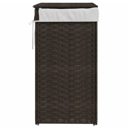 Cesto Biancheria Coperchio Marrone Scuro 46x33x60 cm Polyrattan | homemem39