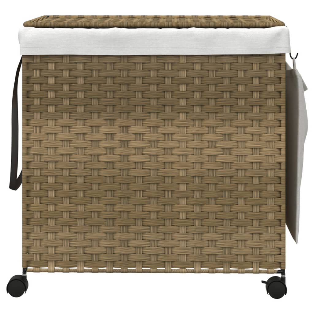 Cesto Portabiancheria con Ruote 60x35x60,5 cm Rattan | homemem39