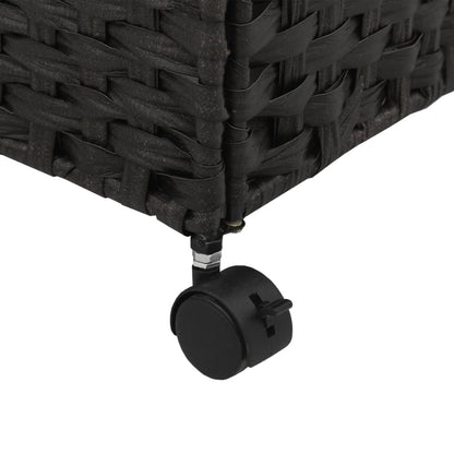 Cesto Portabiancheria con Ruote Nero 60x35x60,5 cm Rattan | homemem39