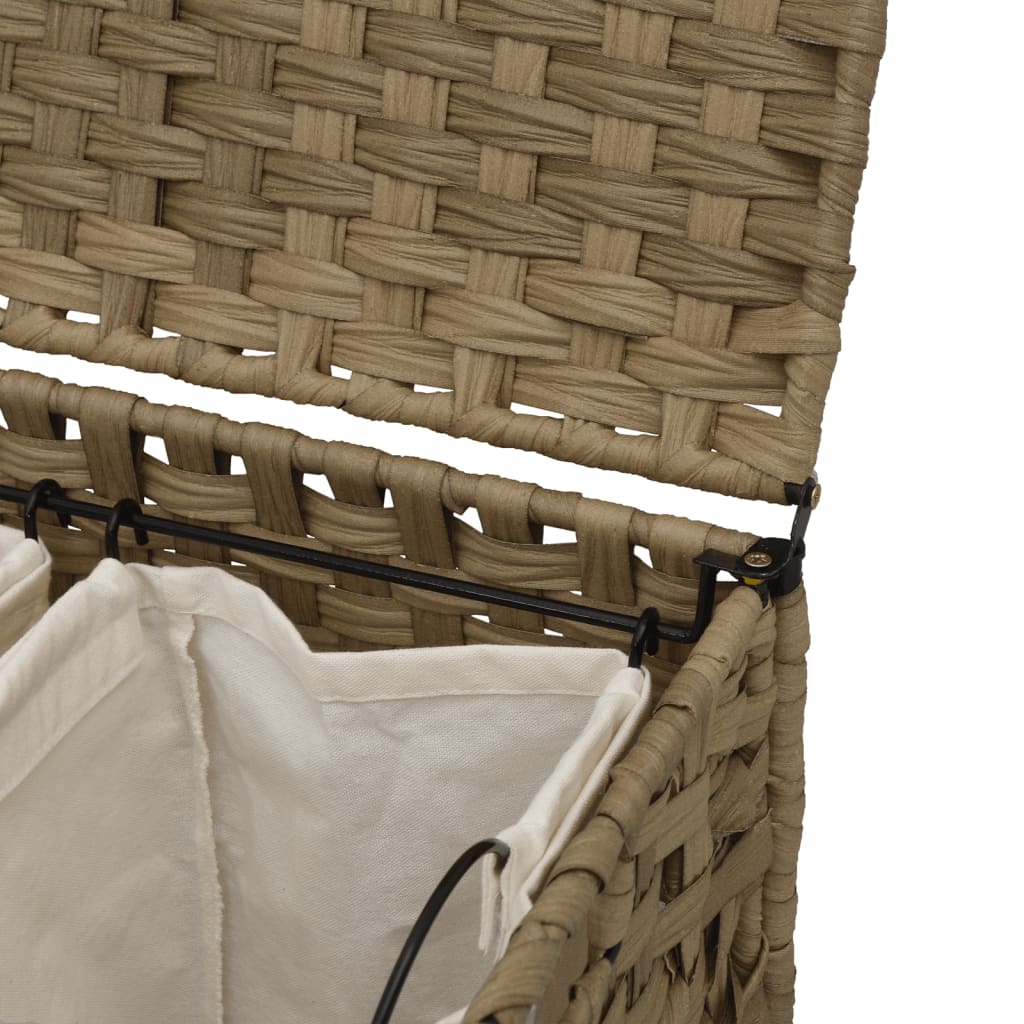 Cesto Portabiancheria con Ruote 66x35x60 cm Rattan | homemem39